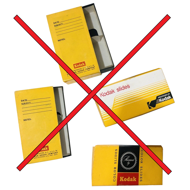 Slide storage boxes